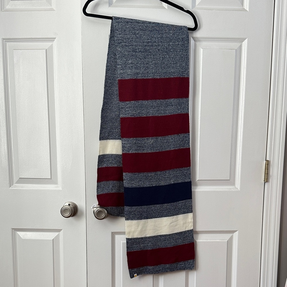Life Is Good Gray and Red Striped Scarf